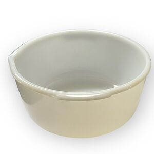 Vintage Sunbeam Glasbake 17 Milk White Large Mixing Bowl With Pour Spout